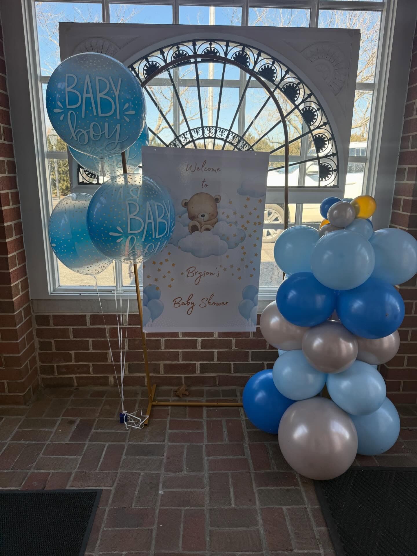 Playful balloon setup for baby shower celebration