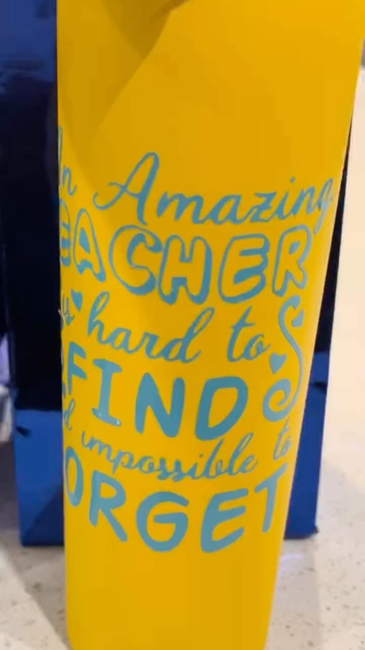 Custom designed tumblers for teacher appreciation
