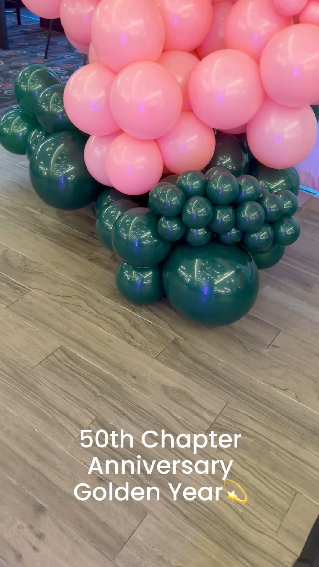 Theta Nu 50th Anniversary celebration balloon decor